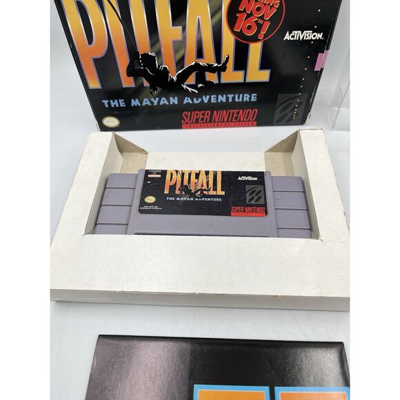 Pitfall: The Mayan Adventure (Super Nintendo SNES) CIB Complete In Box + Poster - Picture 4 of 16